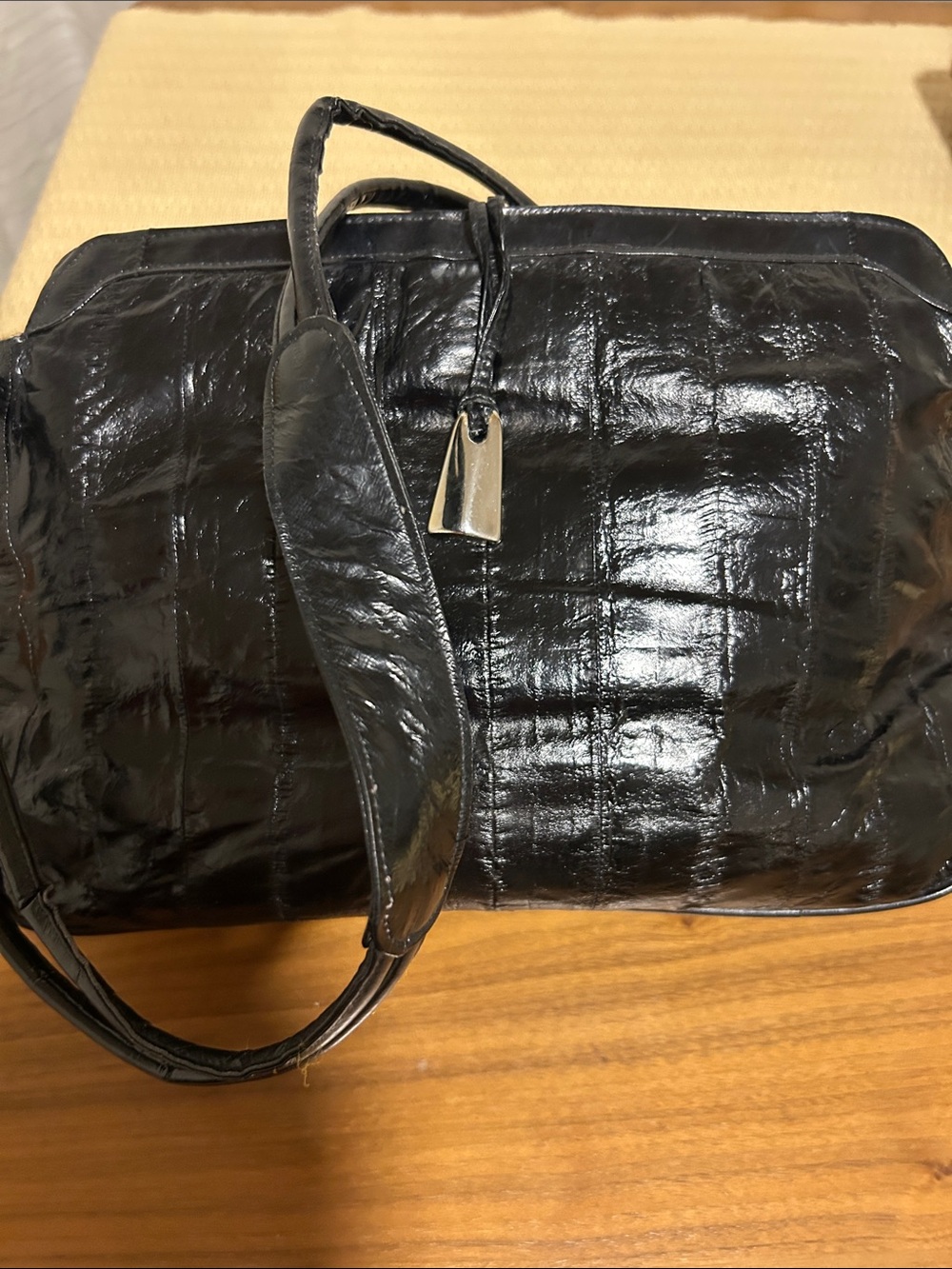 Stunning Black Eel skin shoulder bag in immaculate condition